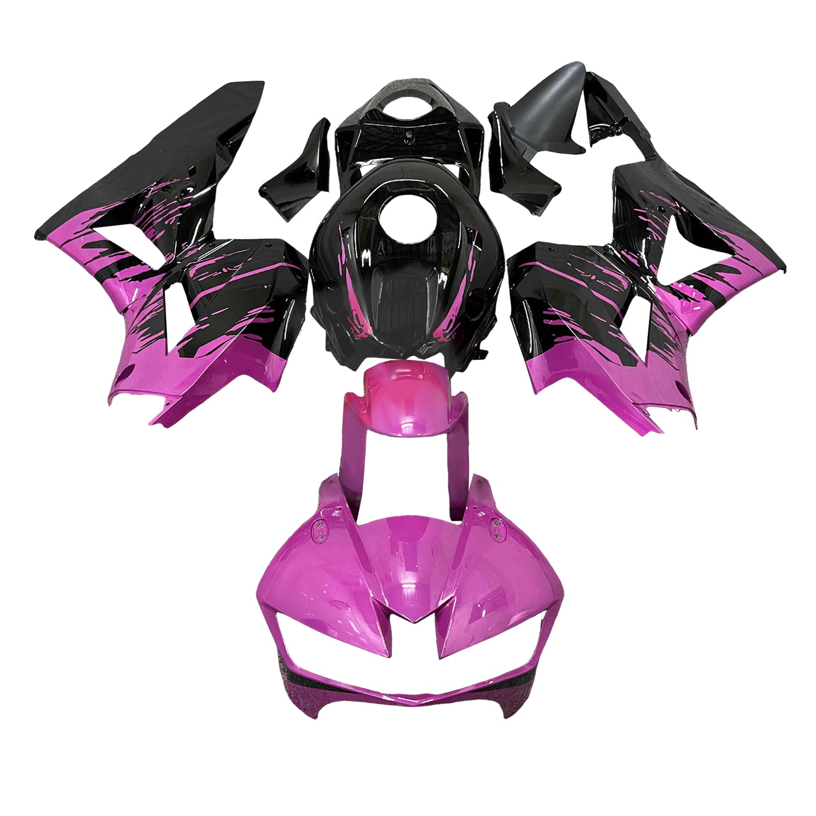 Amotopart 13-25 version américaine & Kit de carénage noir et rose pour Honda CBR600RR (version européenne 2013-2023)