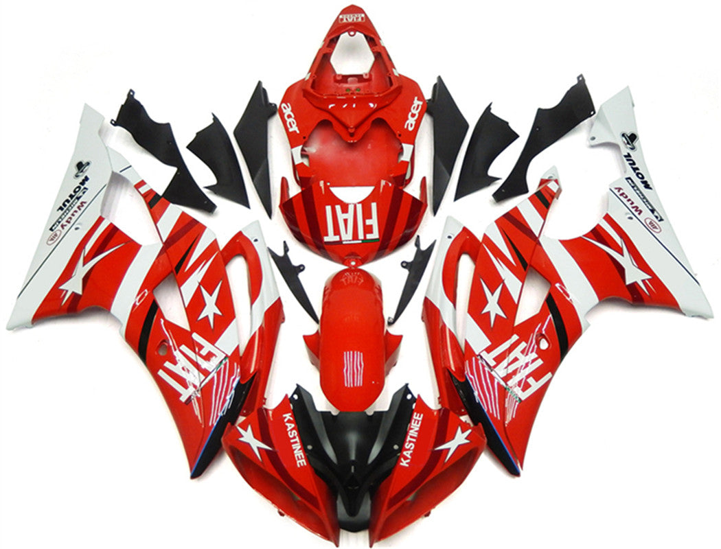 Amotopart Yamaha YZF 600 R6 2008-2016 Red&White Style2 Fairing Kit