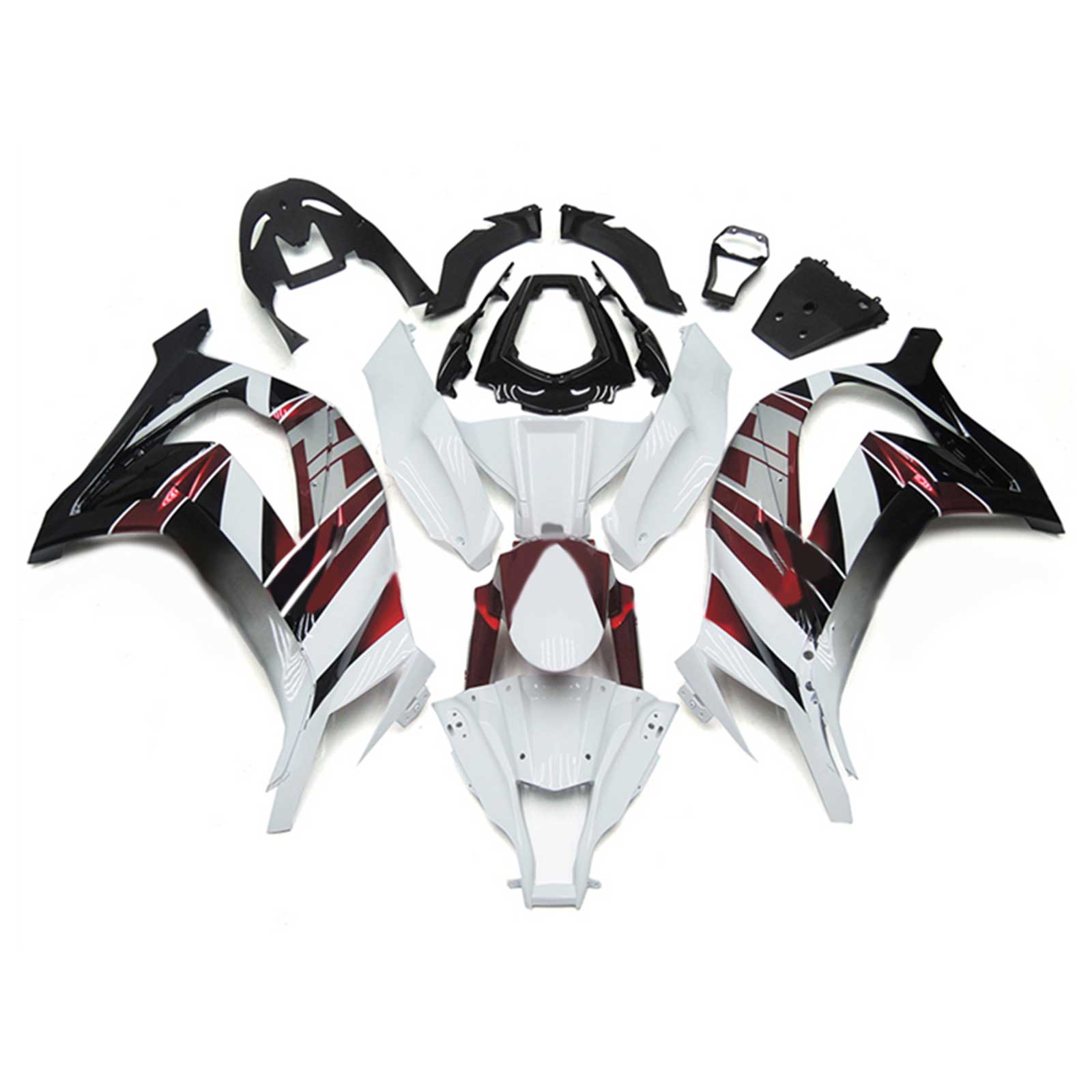 Amotopart 2011-2015 Kawasaki ZX10R Kit de carenado blanco y negro Style1