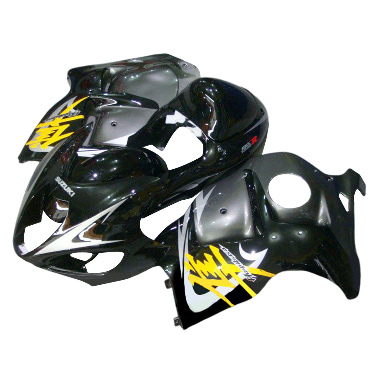 Amotopart 1999-2007 GSX1300R Hayabusa Suzuki Kit de carenado gris y negro