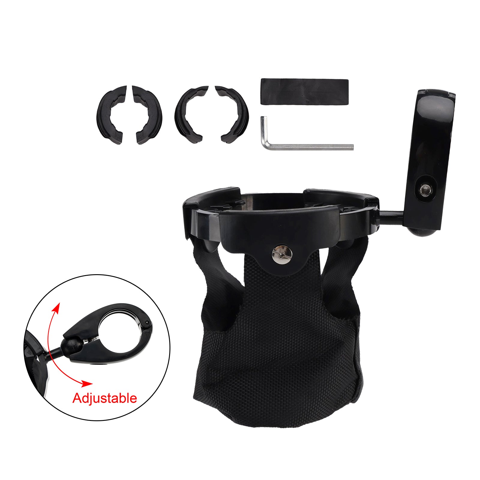 Utv Universal Polaris Ranger Cup Bracket Holder Bottle Cargo Carrier Black