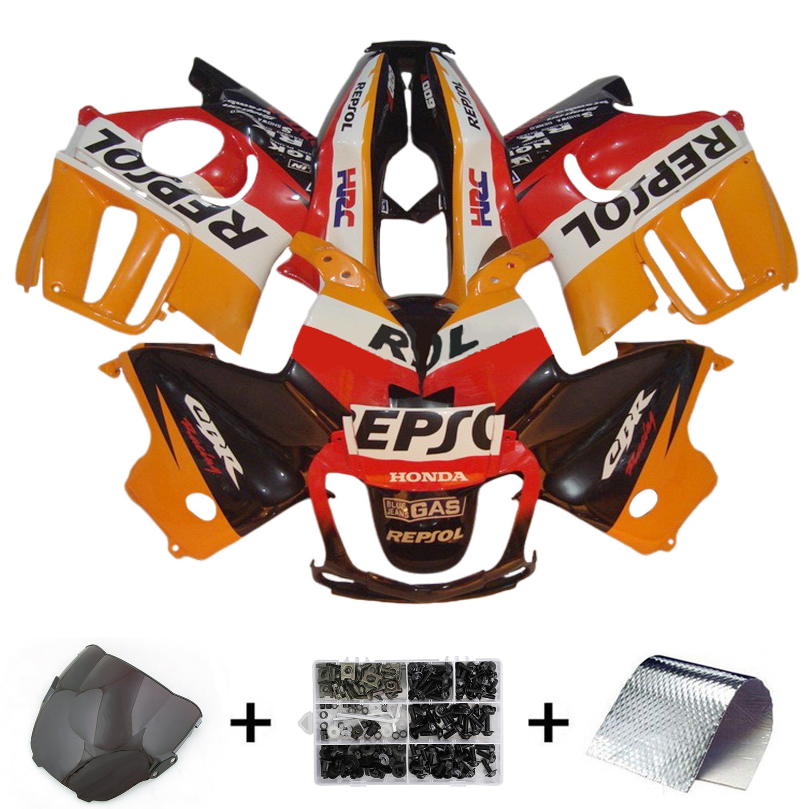 Amotopart 1997-1998 Honda CBR600 F3 Orange Black White Red Fairing Kit