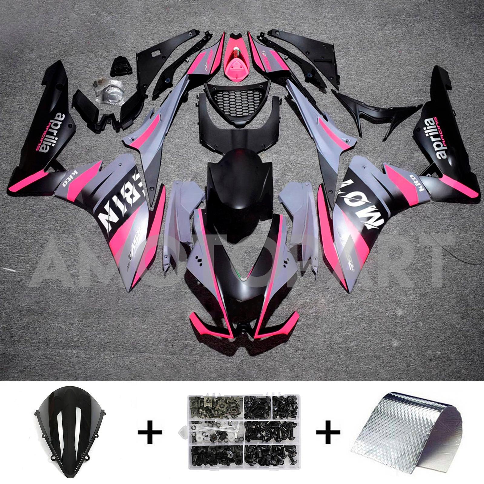 Amotopart 2009-2015 Aprilia RSV4 1000 Pink Gray Black Fairing Kit