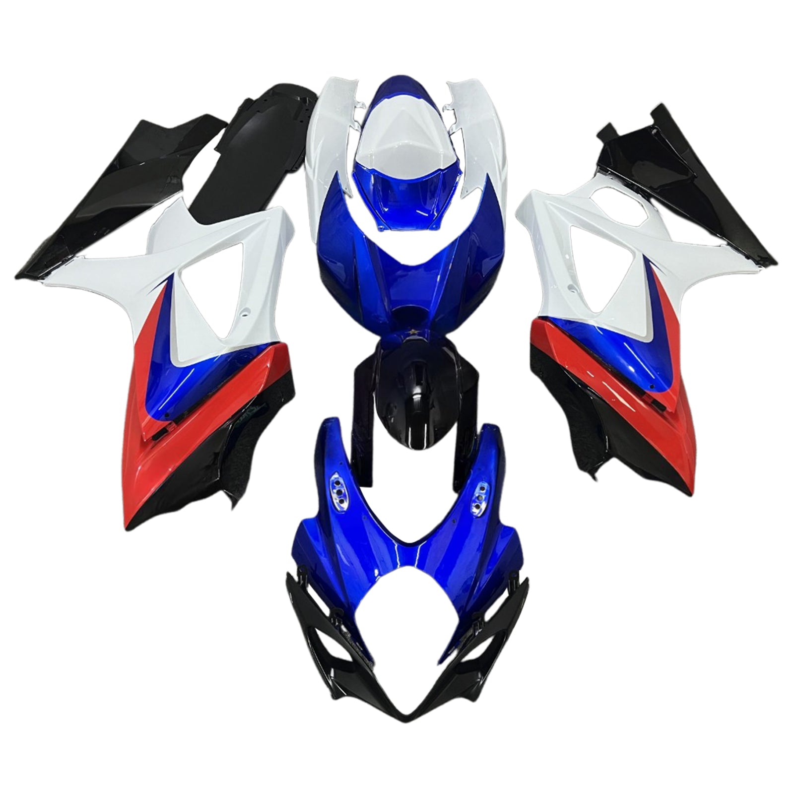Amotopart 2007-2008 Suzuki GSXR1000 Blaues rotes weißes Schwarzverkleidungskit