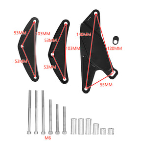 Suzuki 06-11 GSXR600 750 Carter motore moto Copri statore Protezione cursore Argento