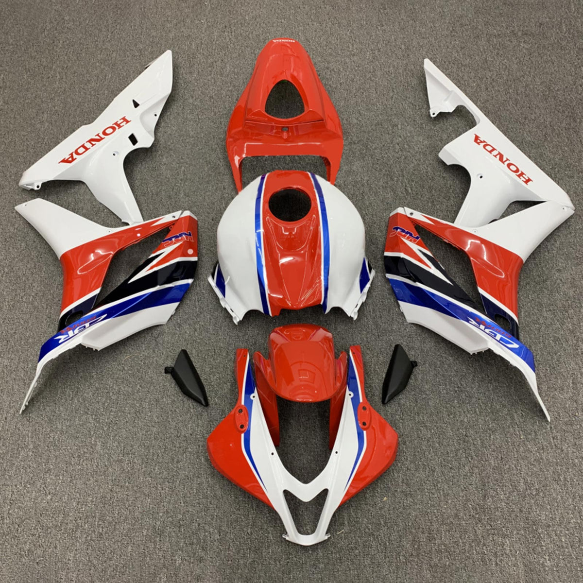 Amotopart 2007–2008 Honda CBR600RR Weiß Rot Blau Verkleidungsset