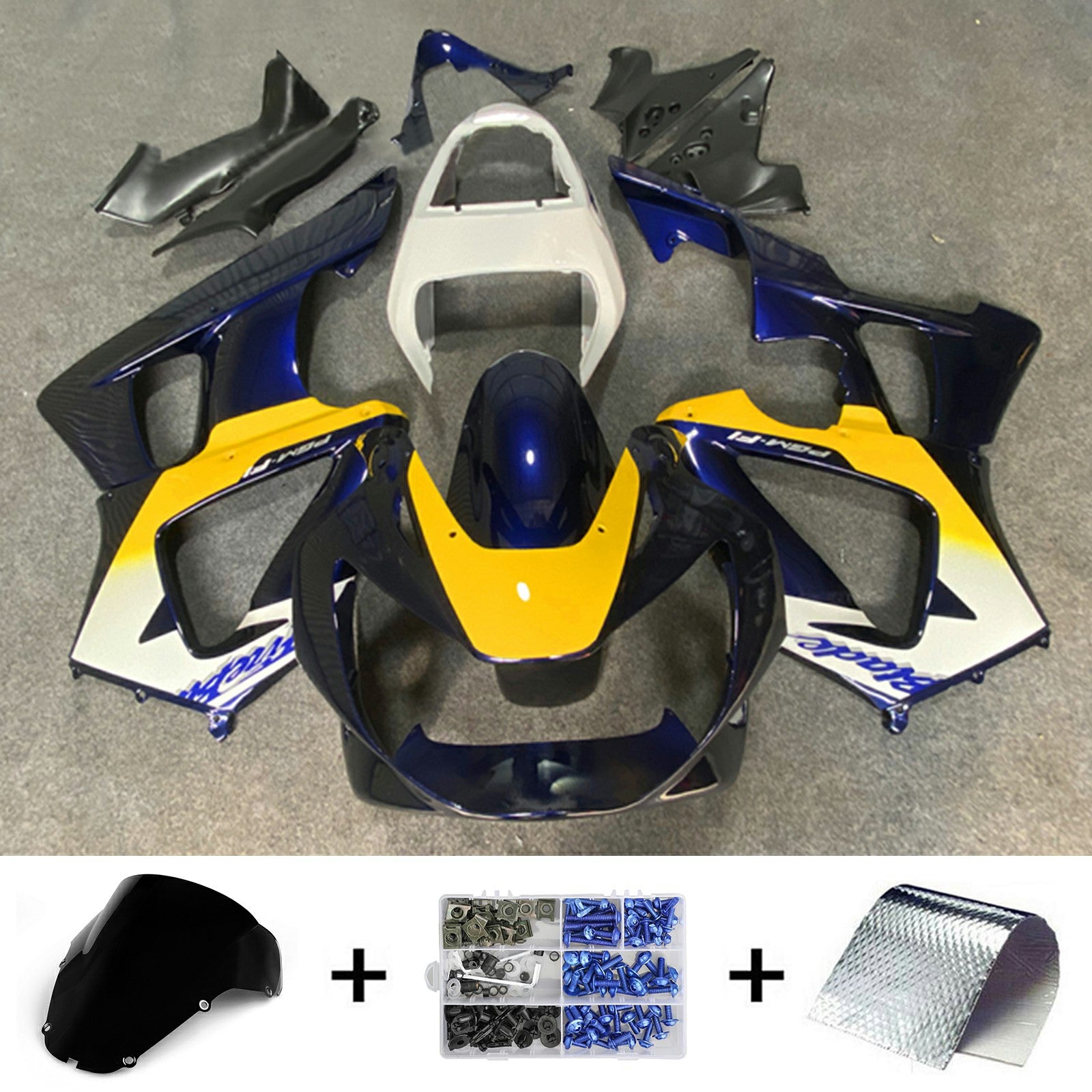 Amotopart 2000-2001 CBR929RR Honda Yellow&Blue Fairing Kit