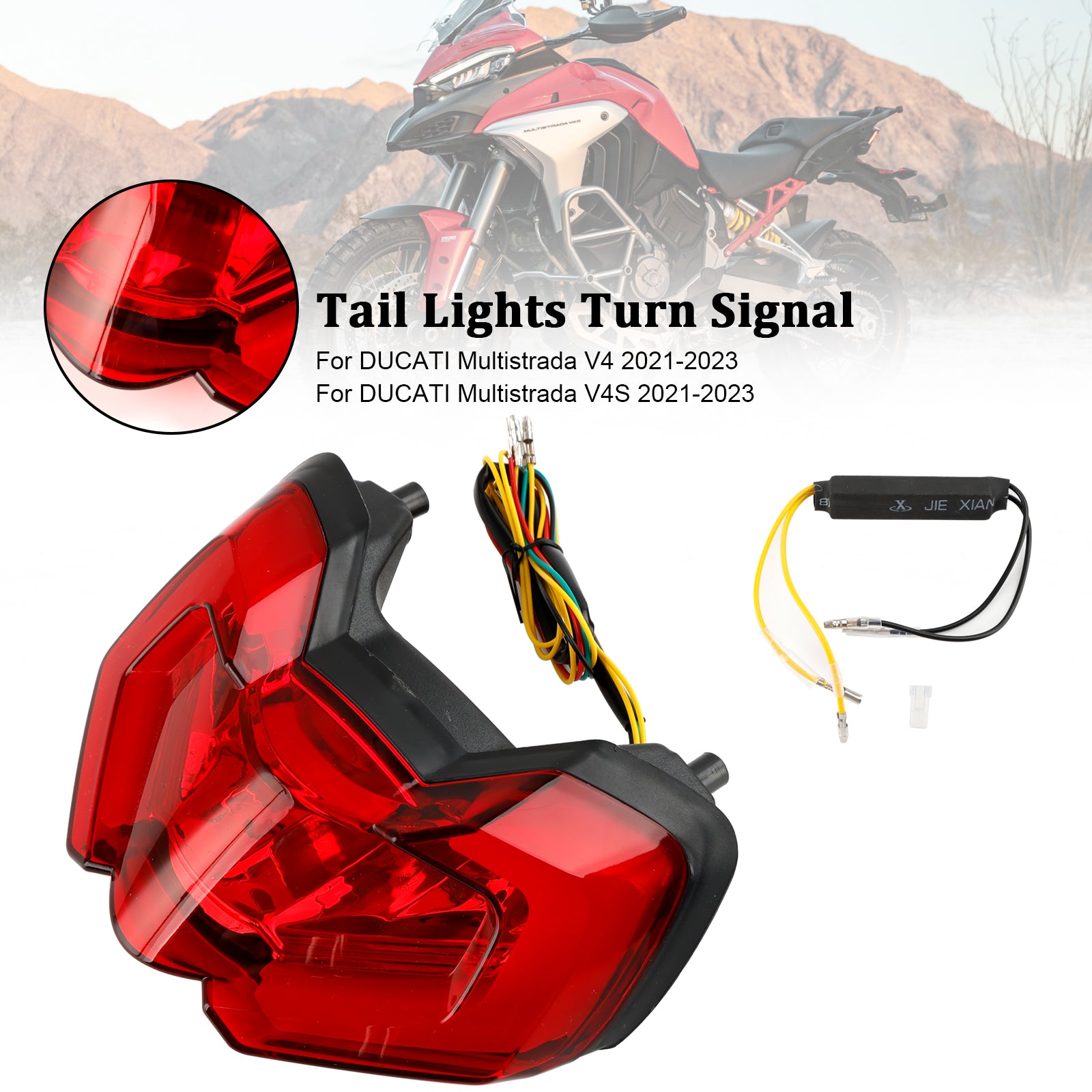 Tail Light Integrated Turn Signals For DUCATI Multistrada V4S V4 110 21-23