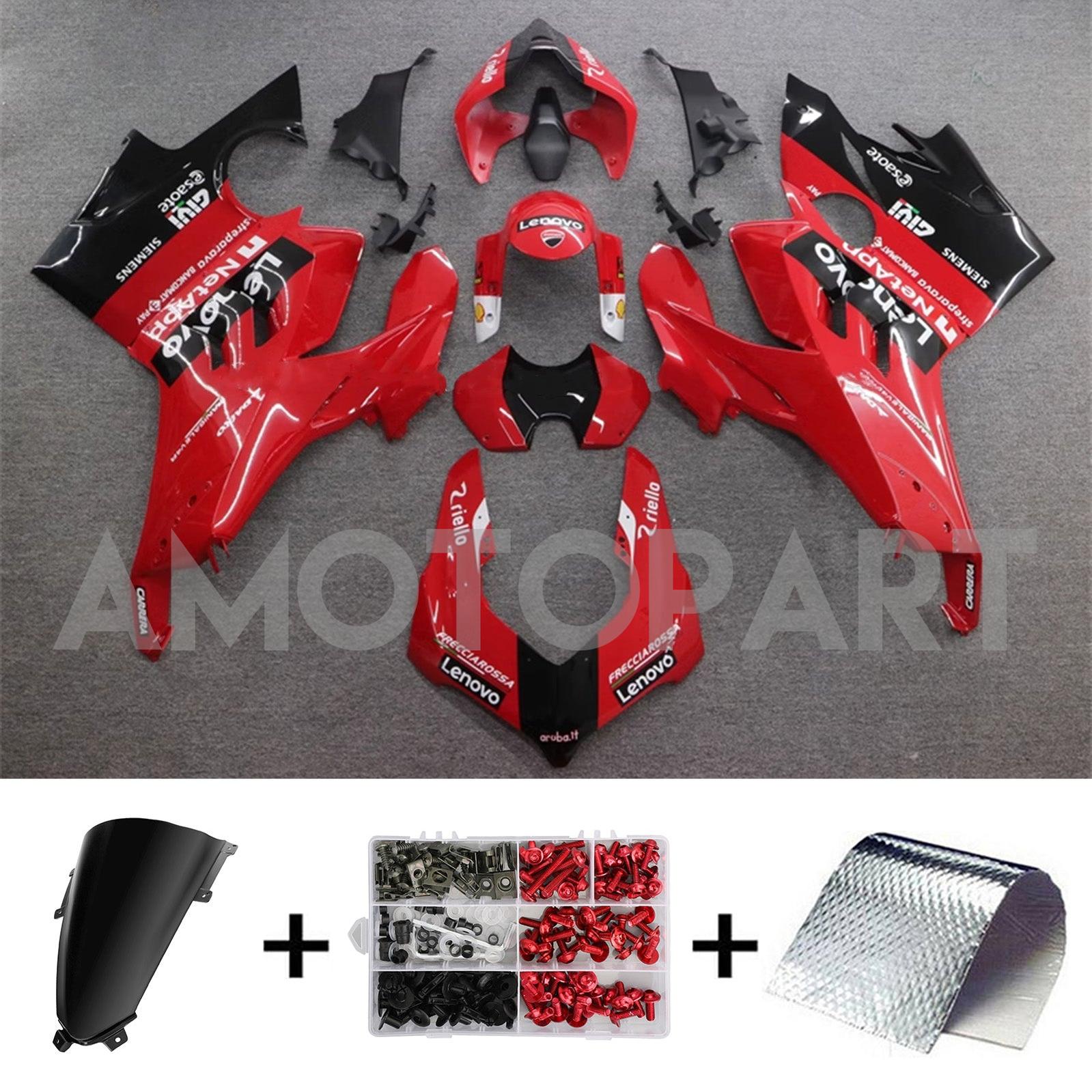 Amotopart Ducati 20-21 Panigale V4 V4S Red Black Fairing Kit