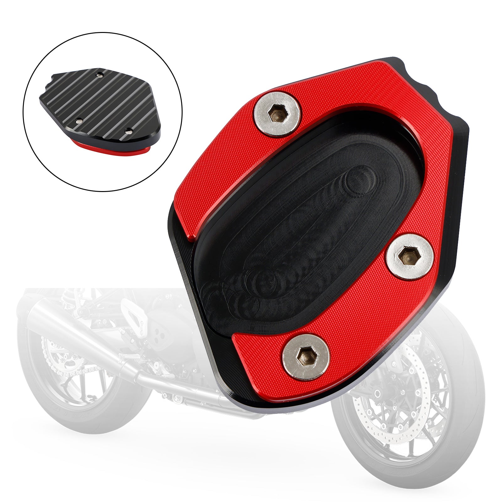 19-21 velocidades Twin 1200 y 16-19 Thruxton 1200/R Kickstand Ampliar placa almohadilla