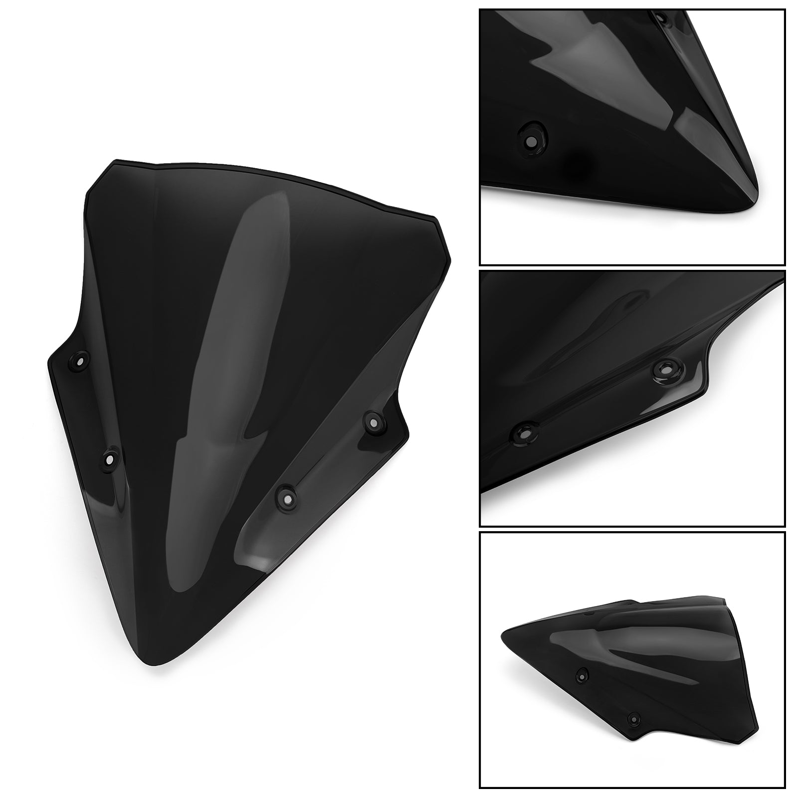 17-19 KAWASAKI EX650 Ninja650 Motorcycle ABS Plastic Windshield Windscreen Black