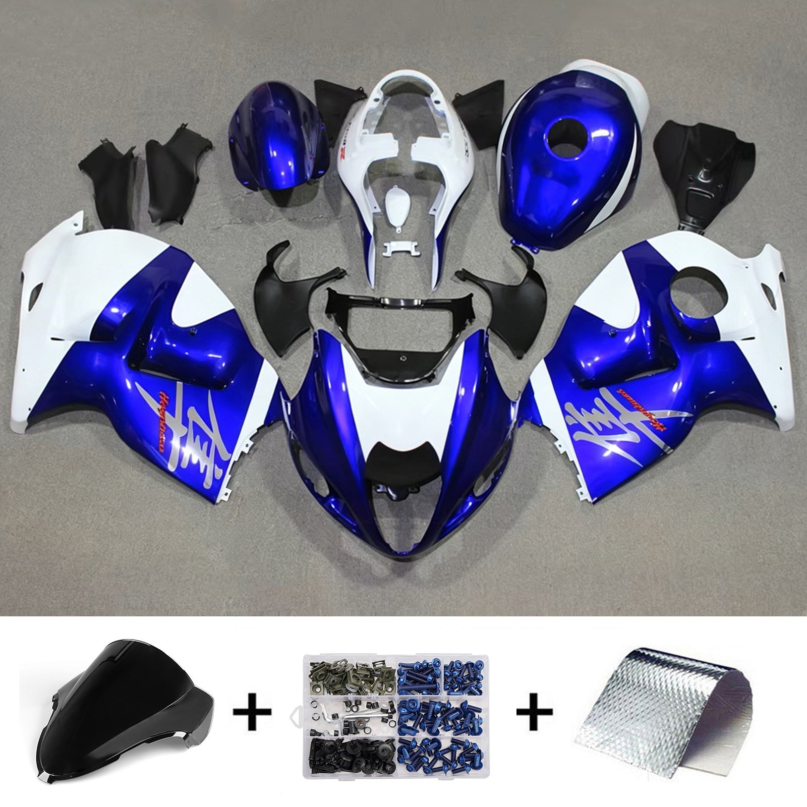 Amotopart 1999-2007 Suzuki Hayabusa GSX1300R bílá/modrá sada kapotáže
