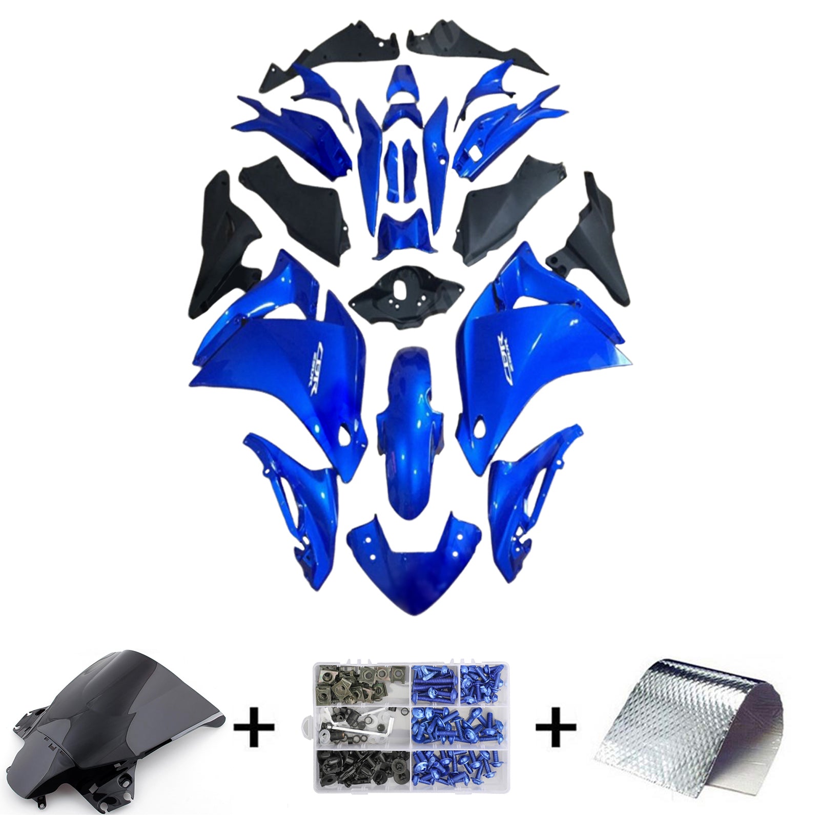 Amotopart 2011-2015 CBR250R Honda Kit de carenado azul