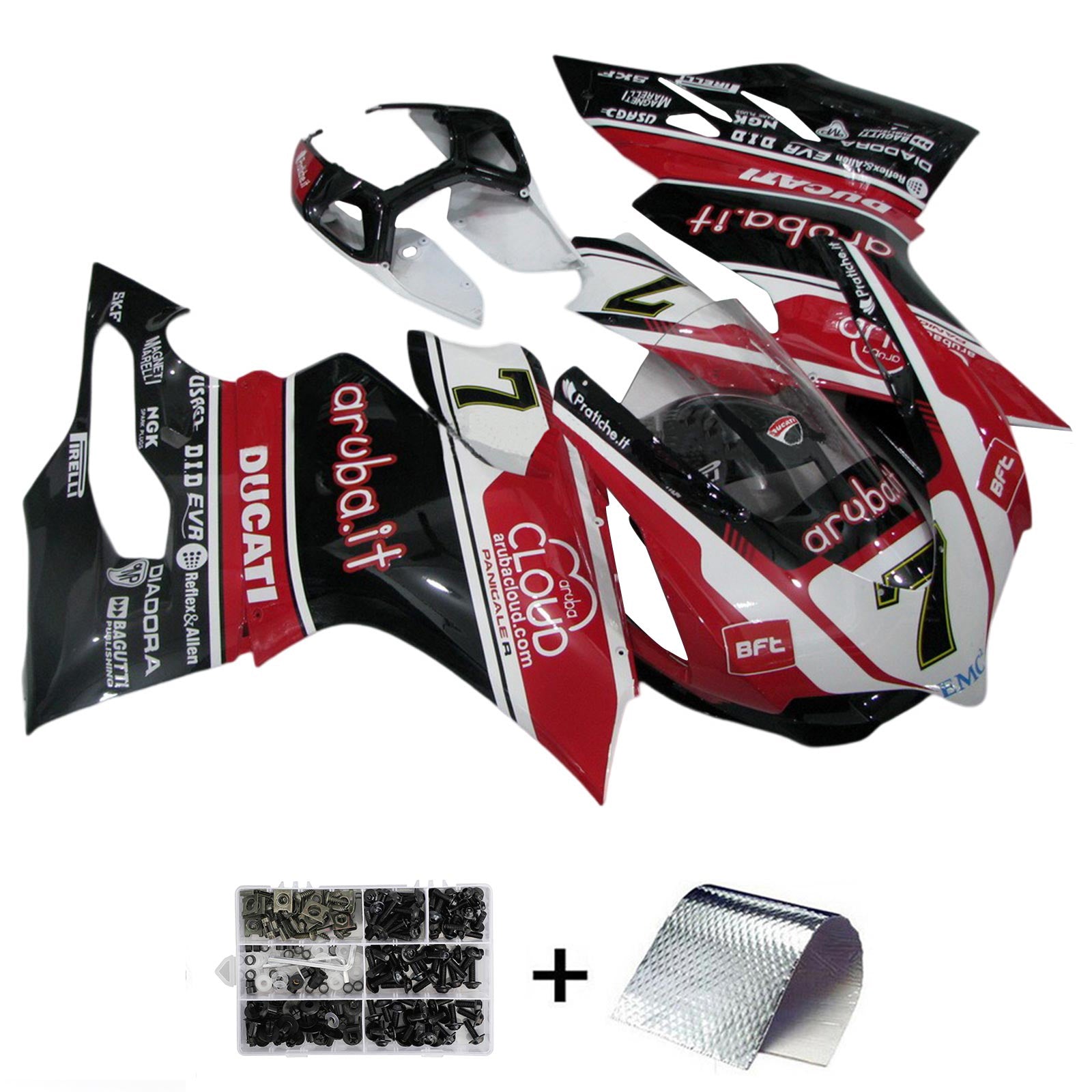 Amotopart 2012-2015 Ducati 1199 899 Red&Black Logo Fairing Kit