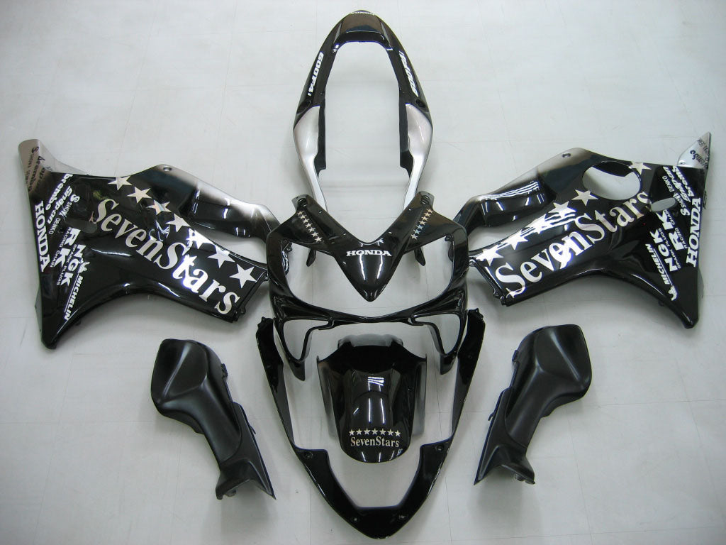 Amotopart 2004–2007 Honda CBR600 F4i Schwarz mit Logo-Verkleidungsset