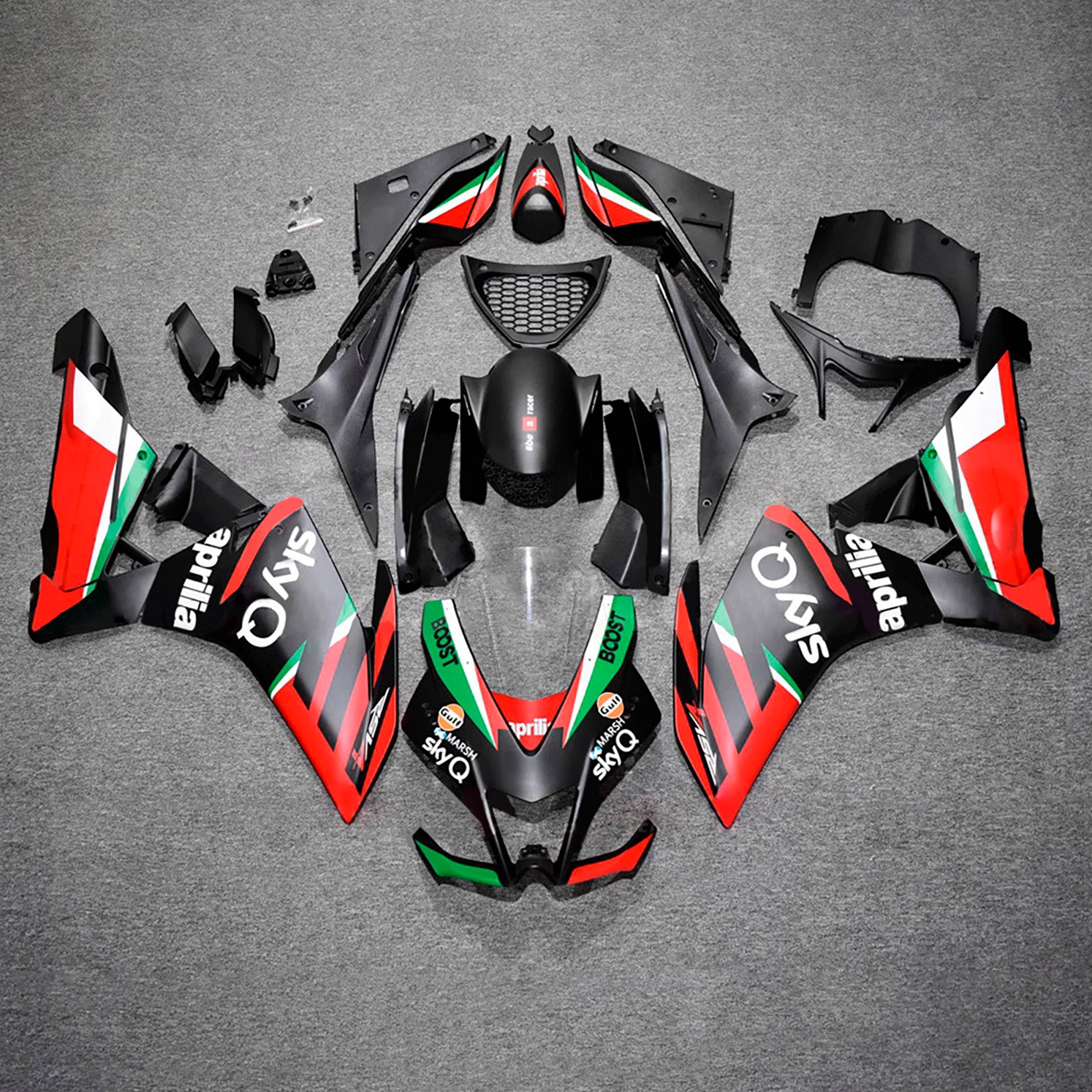 Amotopart 2009-2015 Aprilia RSV4 1000 Red Green Black Fairing Kit