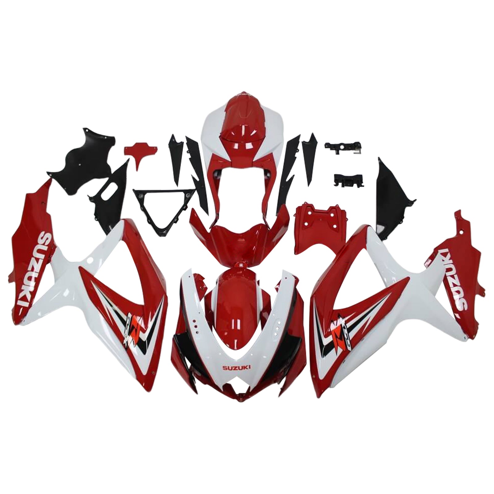 Amotopart 2008-2010 K8 GSXR 600/750 Suzuki Red&White Style1 Fairing Kit