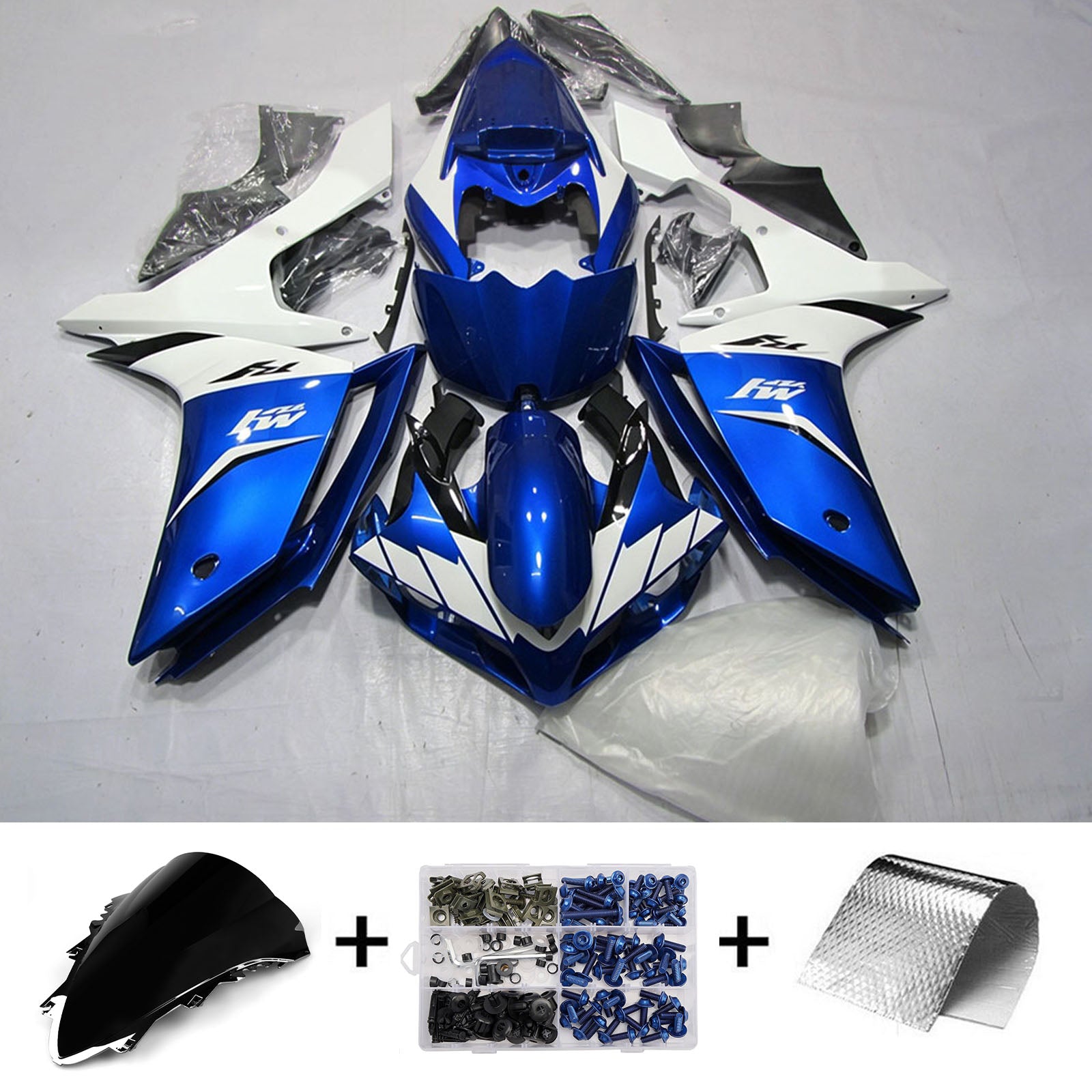 Amotopart 2007-2008 Yamaha YZF 1000 R1 modrá/bílá sada kapotáže