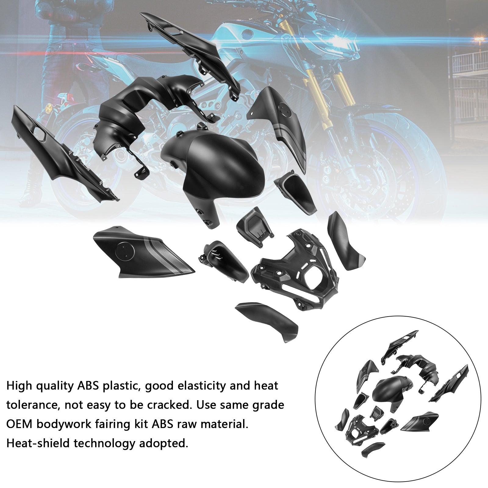 Amotopart 2021-2023 Yamaha MT 09 Verkleidungssatz