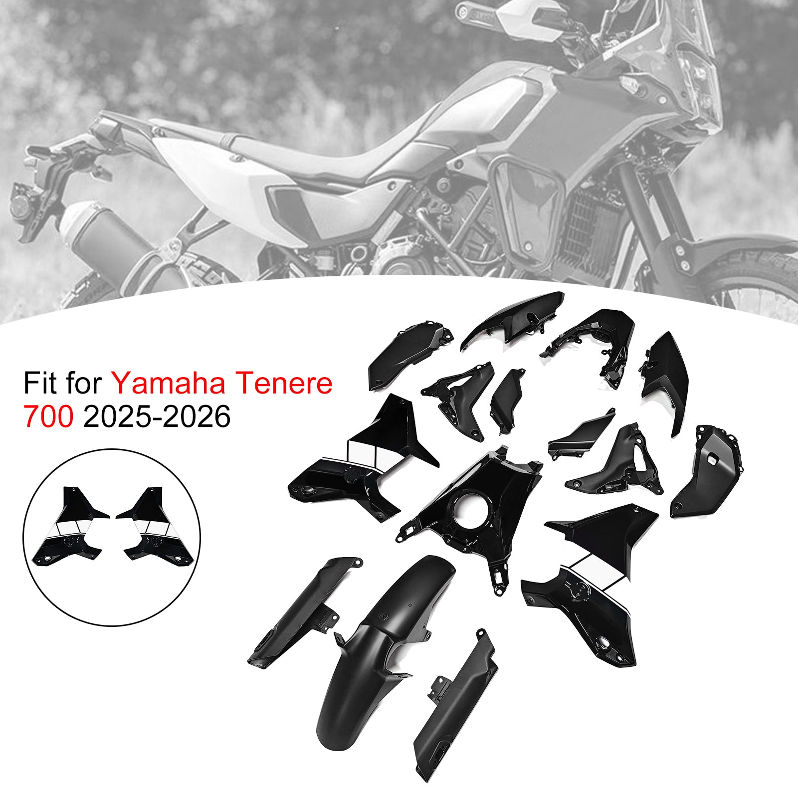 Amotopart 2025-2026 Yamaha Tenere 700 T700S Fairing Kit Collection