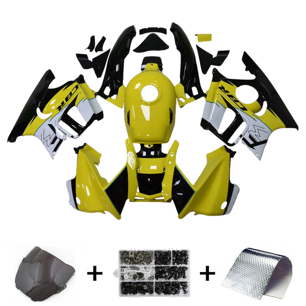 Amotopart 1995-1996 Kit carena Honda CBR600 F3 giallo nero bianco