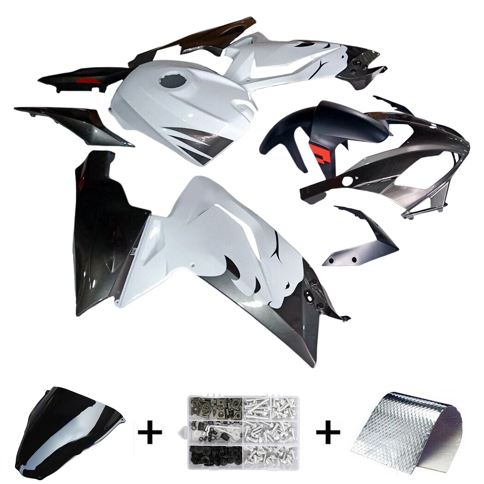 Amotopart 2006–2011 RS125 Aprilia Verkleidungsset in Weiß und Schwarz