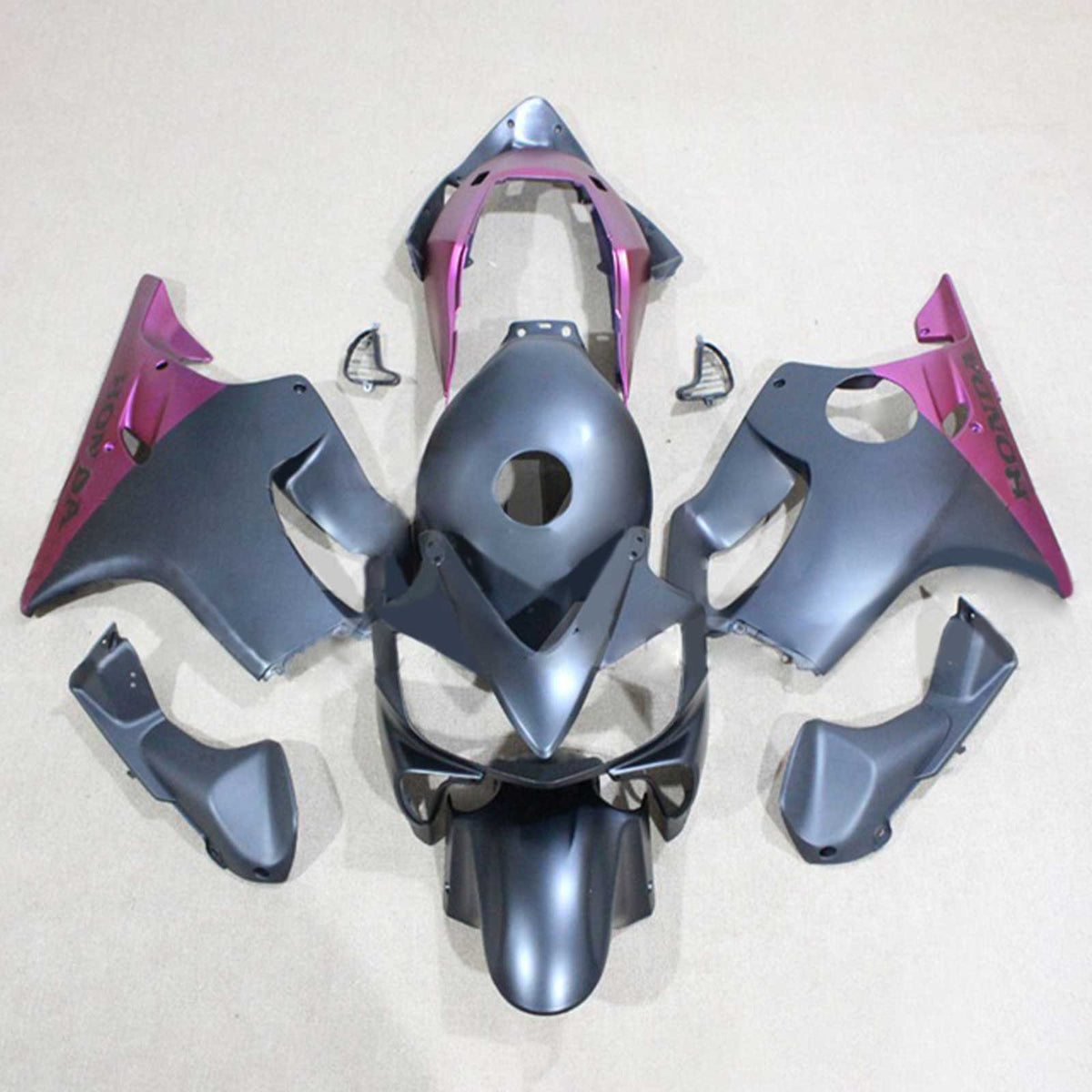 Amotopart 2004-2007 CBR600 F4i Honda Kit de carenado negro y morado