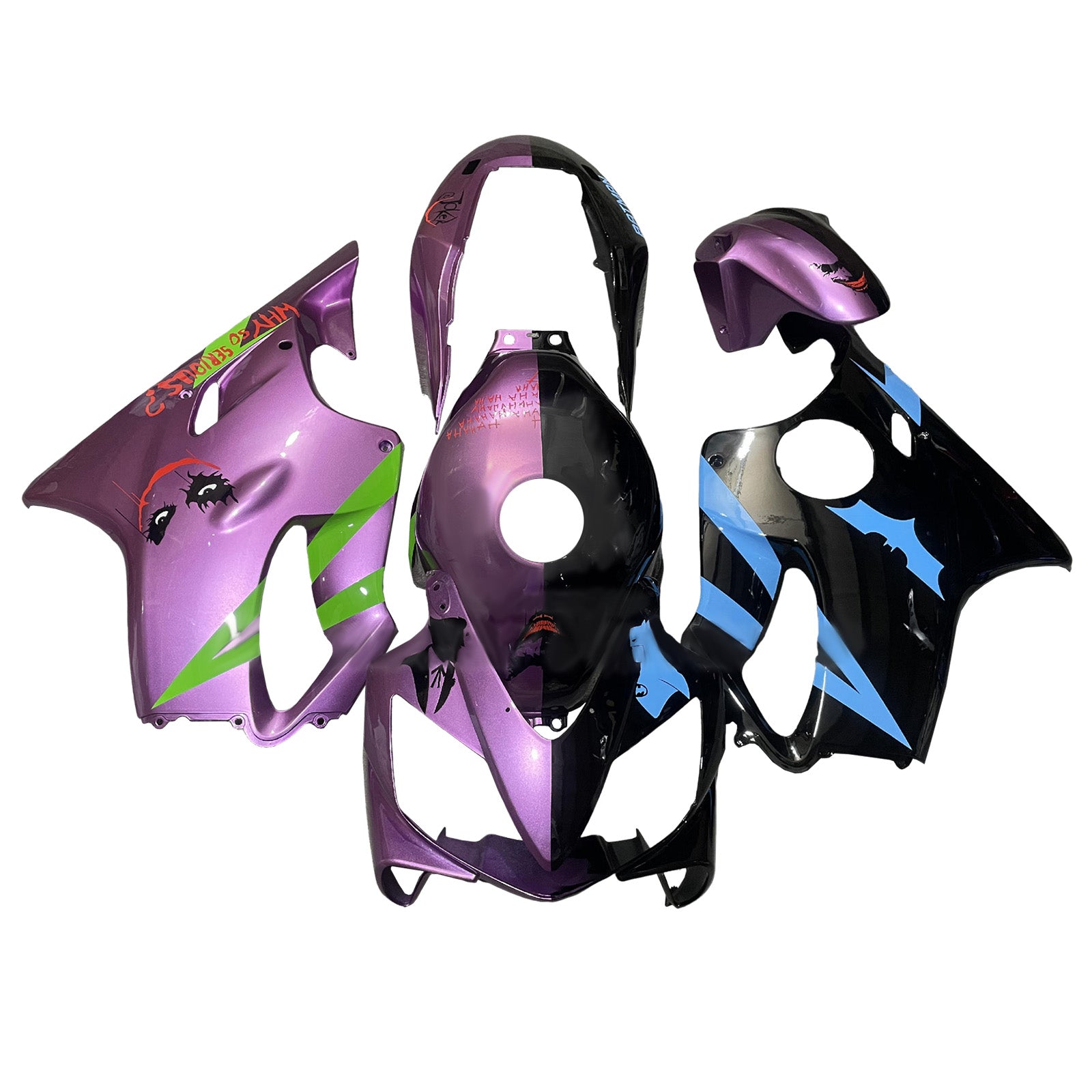Amotopart 2004-2007 Honda CBR600 F4i Black Purple Fairing Kit