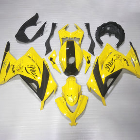 Amotopart 2013-2024 Kawasaki EX300/Ninja 300 Kit de carénage jaune et noir Style1