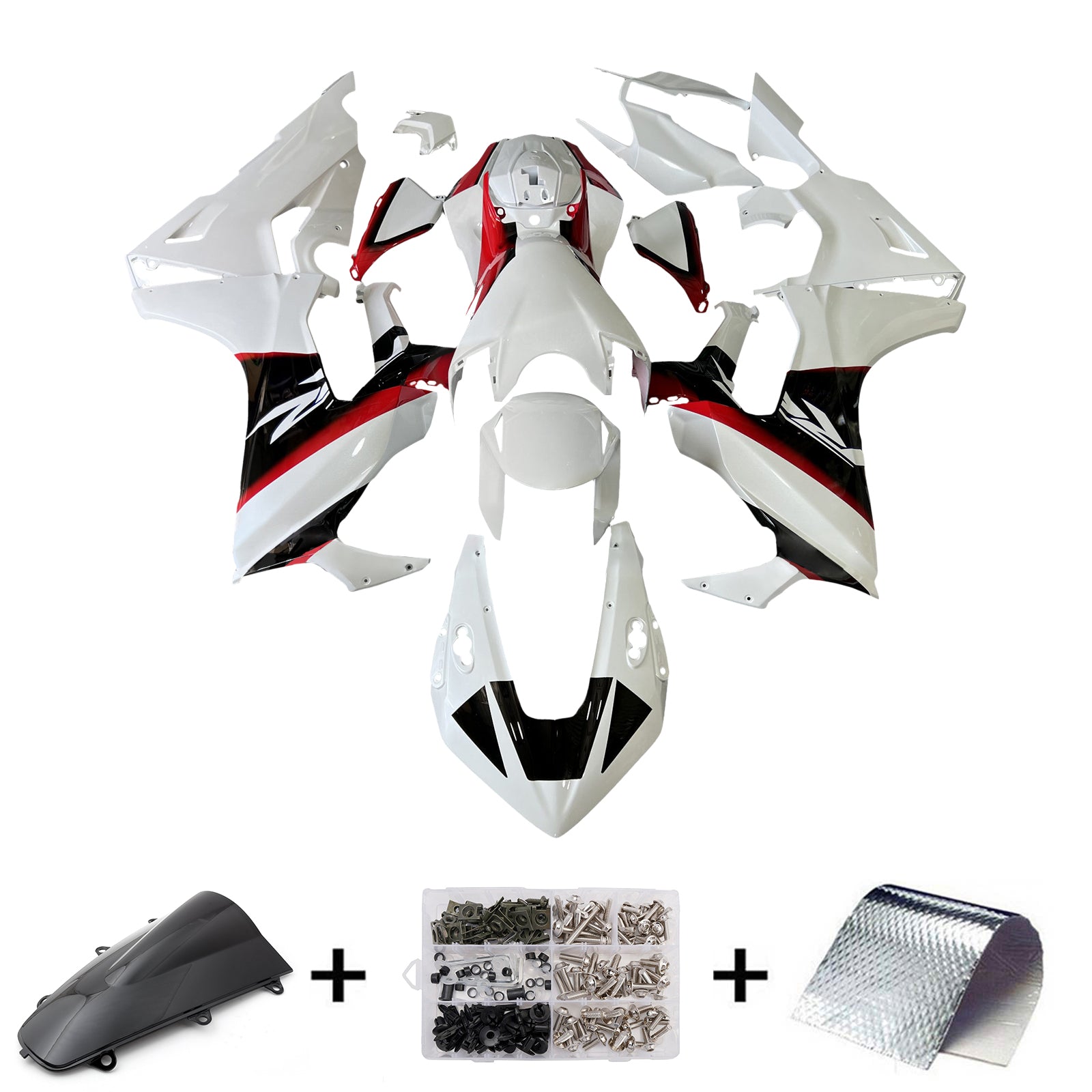 Amotopart 2017-2023 Honda CBR1000RR White Red Black Line Fairring Kit