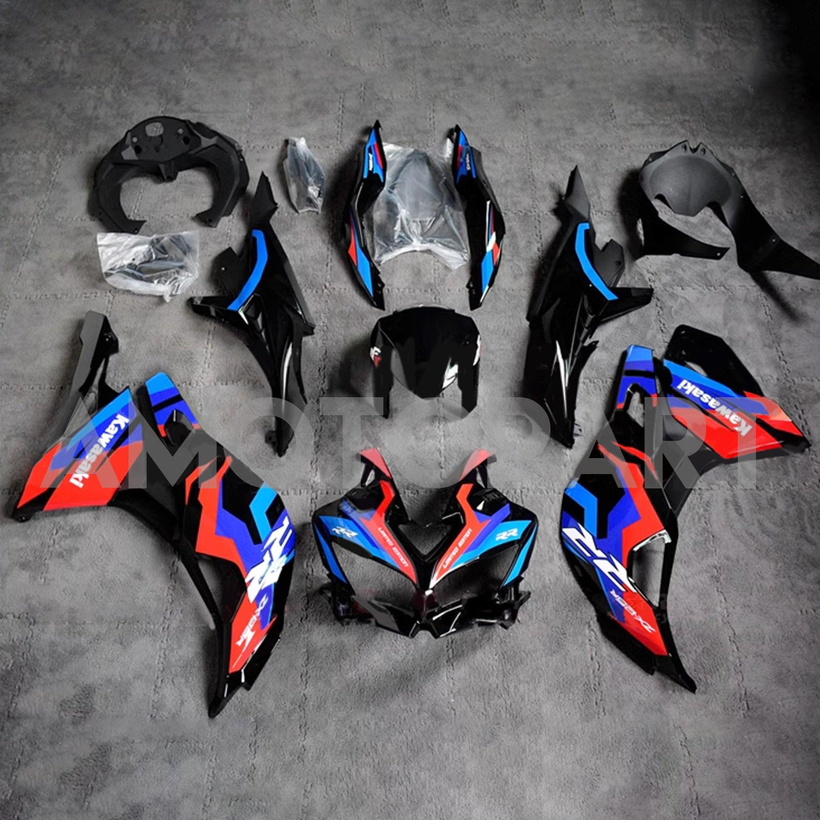 Amotopart 2019–2025 Ninja ZX-25R ZX-4R ZX-4RR Kawasaki Blau&Rotes Verkleidungsset