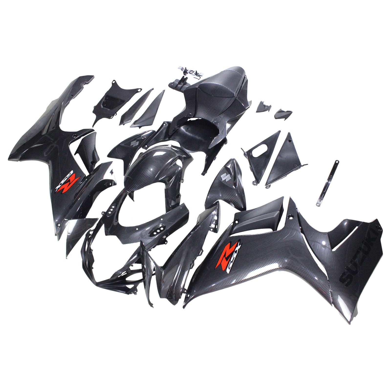 Amotopart 2011-2024 Suzuki GSXR 600/750 Carbon Fiber Black Fairing Kit