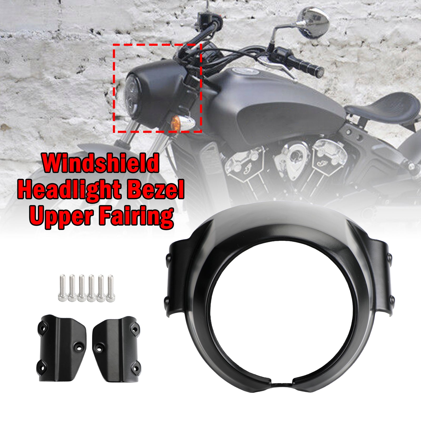 15-22 Carenatura superiore cornice faro parabrezza Indian Scout