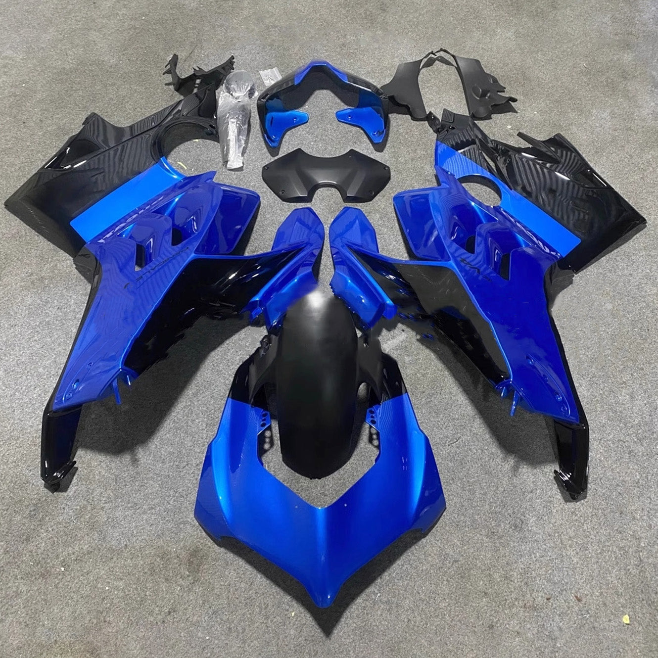 Kit de carénage Amotopart Ducati Panigale 20-21 V4 V4S & 21-22 V4SP & 19-22 V4R bleu noir