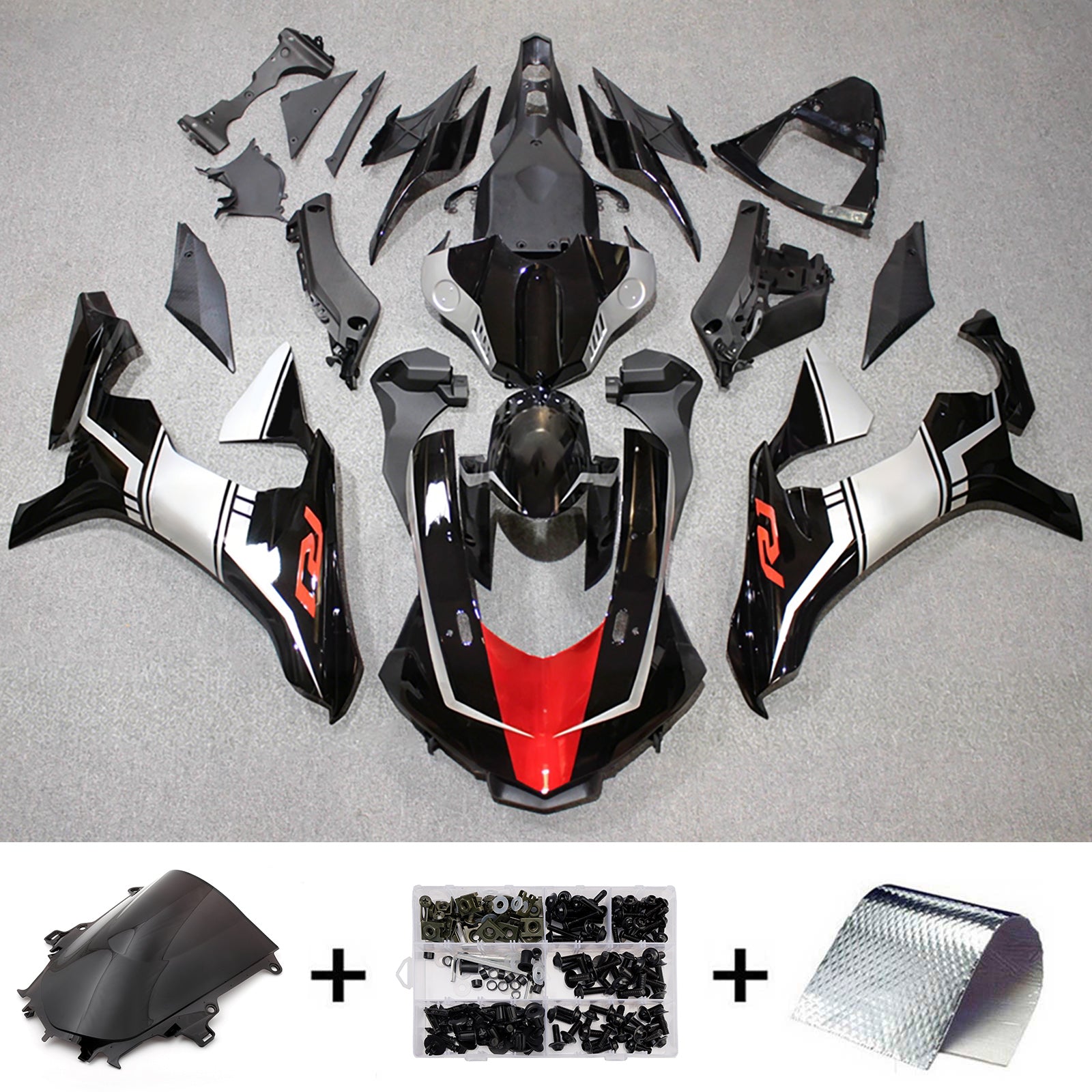 Amotopart 2015-2019 Yamaha YZF 1000 R1 Černá sada kapotáže