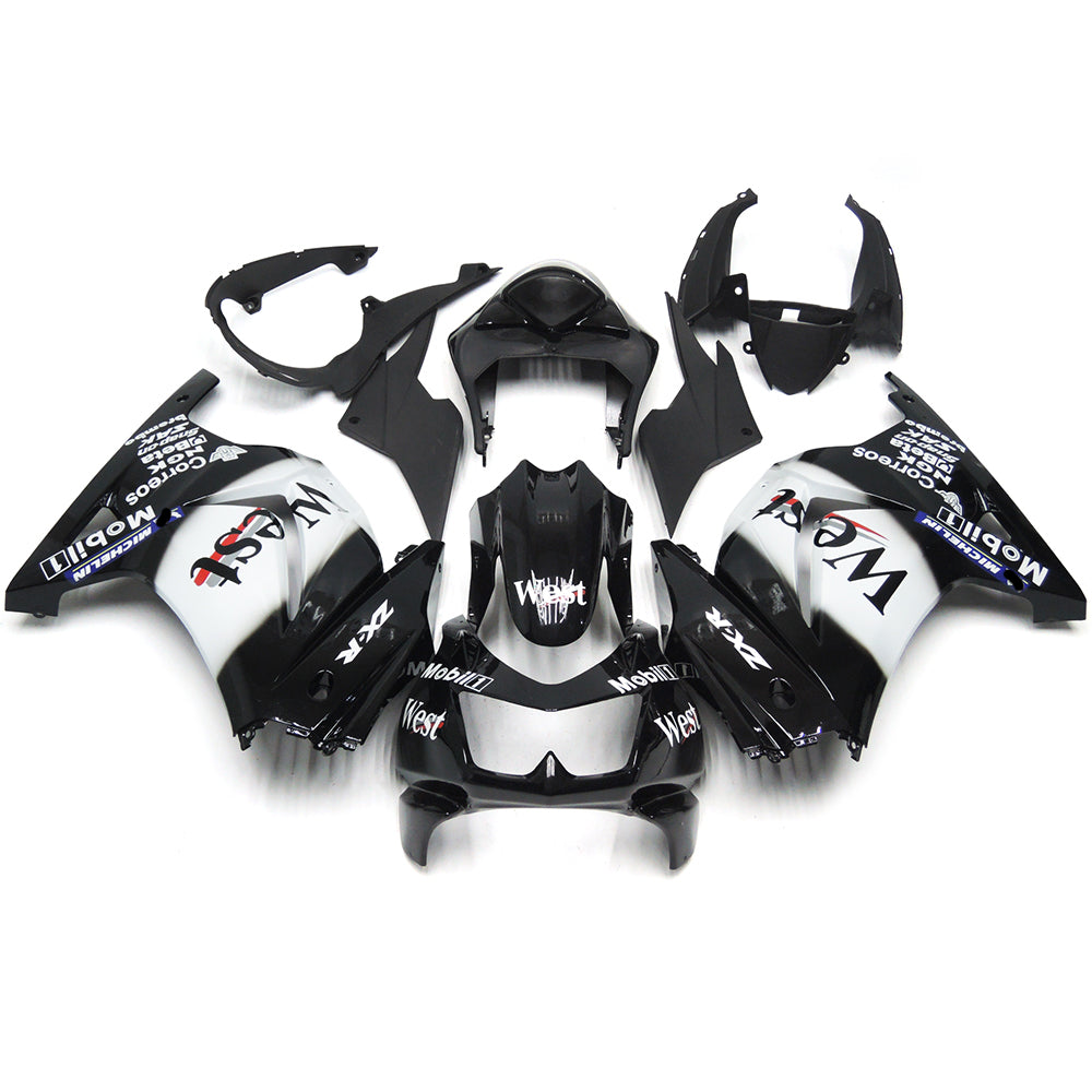 Amotopart Kawasaki EX250 Ninja250R 2008-2012 White&Black Style2 Fairing Kit