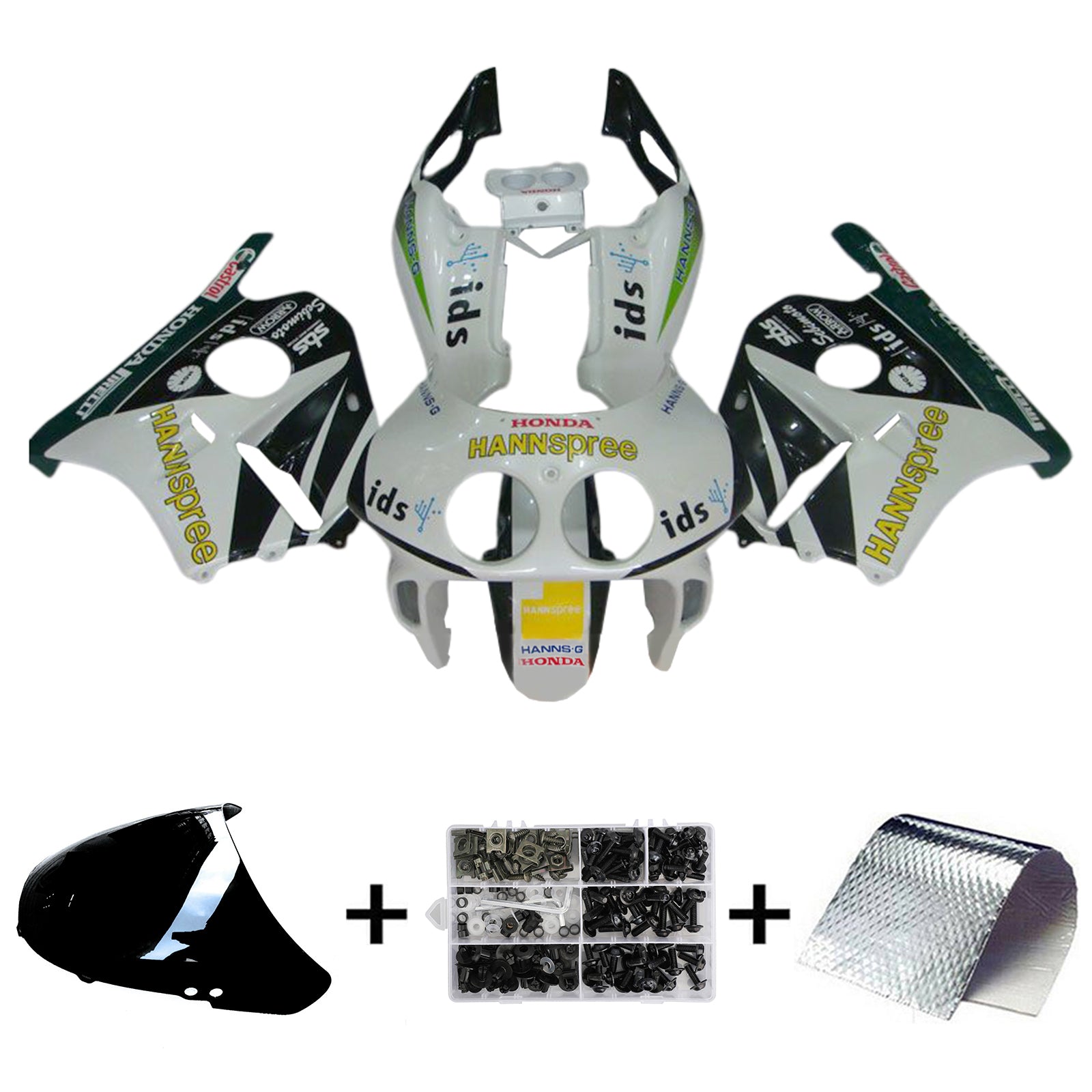 Amotopart 1990-1998 Honda CBR250RR MC22 White Black Yellow Fairing Kit