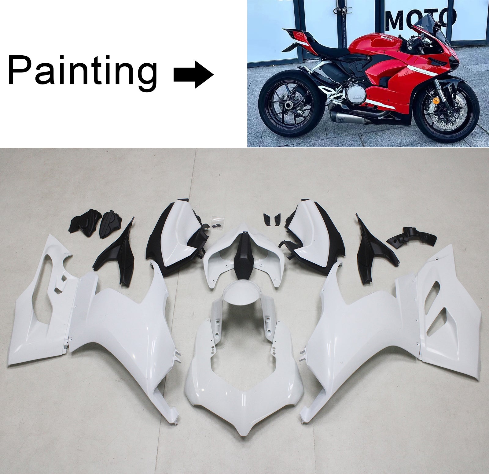 Amotopart 2020-2024 Ducati Panigale V2 Verkleidungssatz, rot