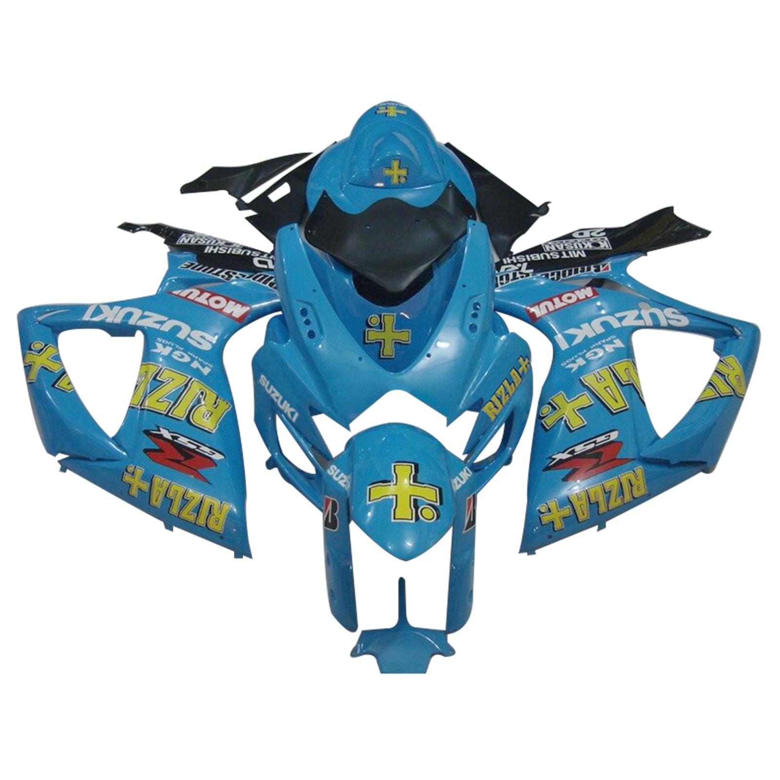 Amotopart 2006–2007 K6 GSXR 600/750 Suzuki Blue &amp; Yellow Accents Verkleidungsset