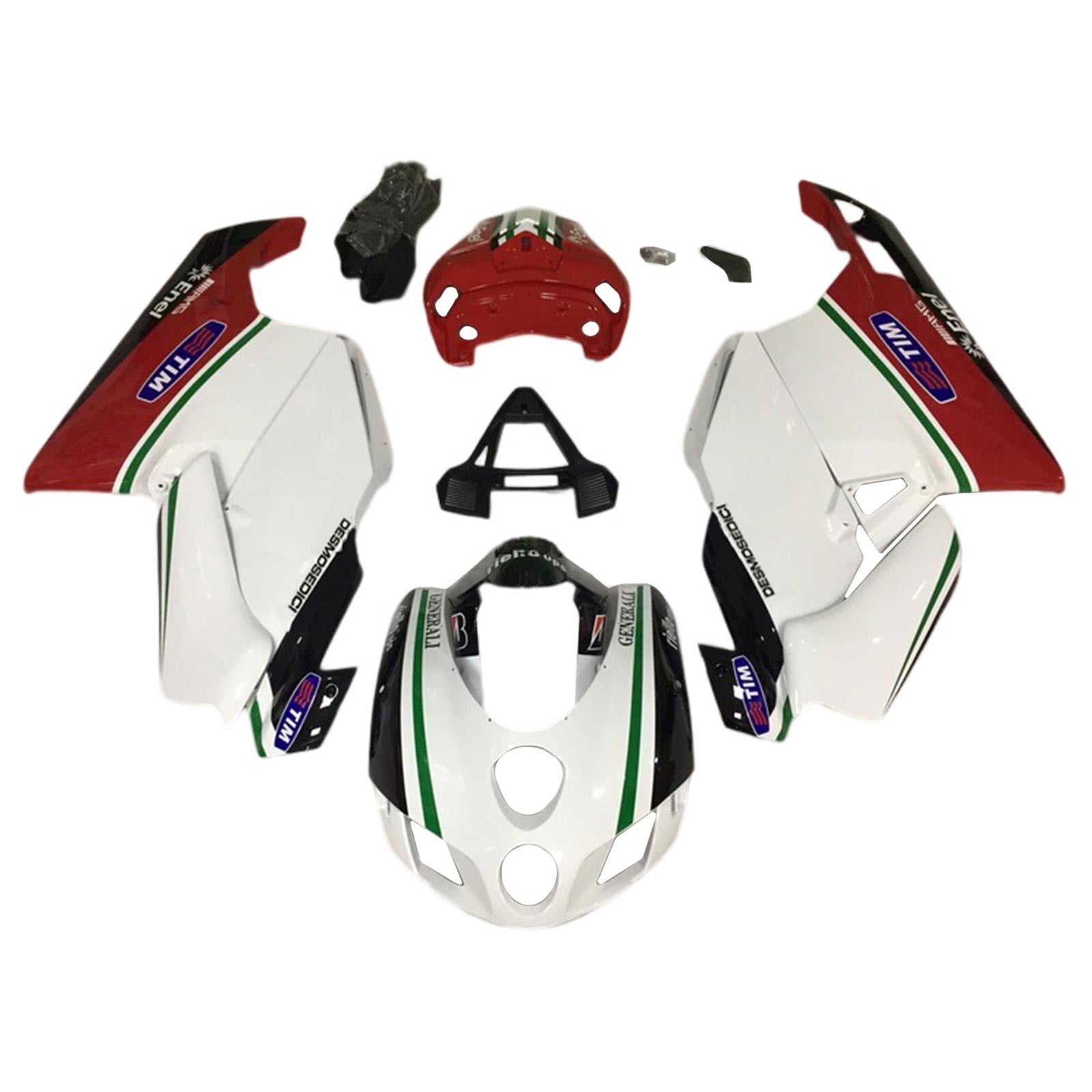 Amotopart 2003 2004 Ducati 999 749 Kit de carénage Style4 rouge et blanc