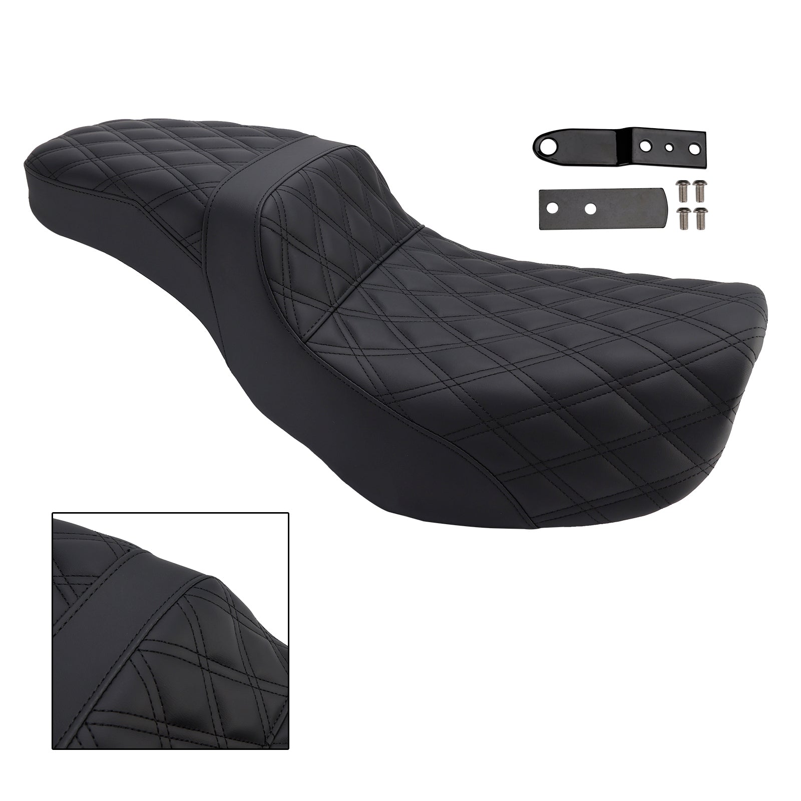 06-17 Dyna Fxd Fld Fat Boy Ribbed Complete Cushion Rider Passenger Seat Fits