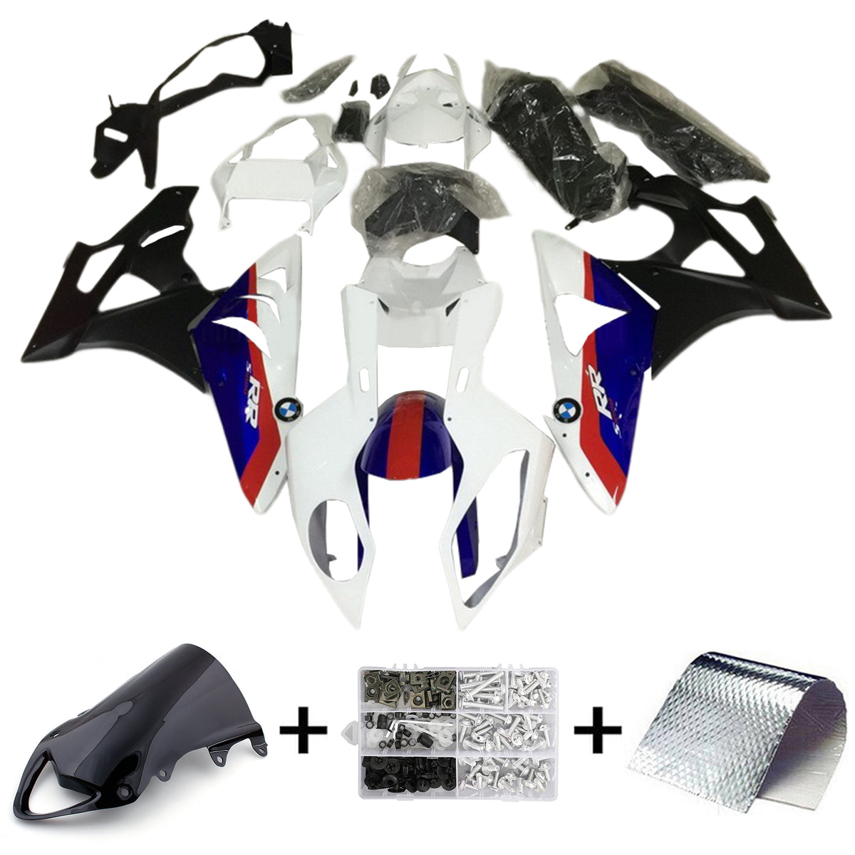 Amotopart BMW S1000RR 2009-2014 Blue&Red Style3 Fairing Kit