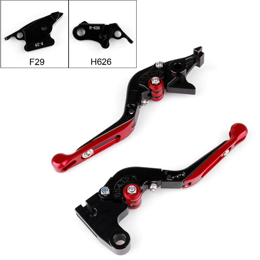 2000-2001 Honda CBR929RR Adjustable Folding Extendable Brake Clutch Levers Red