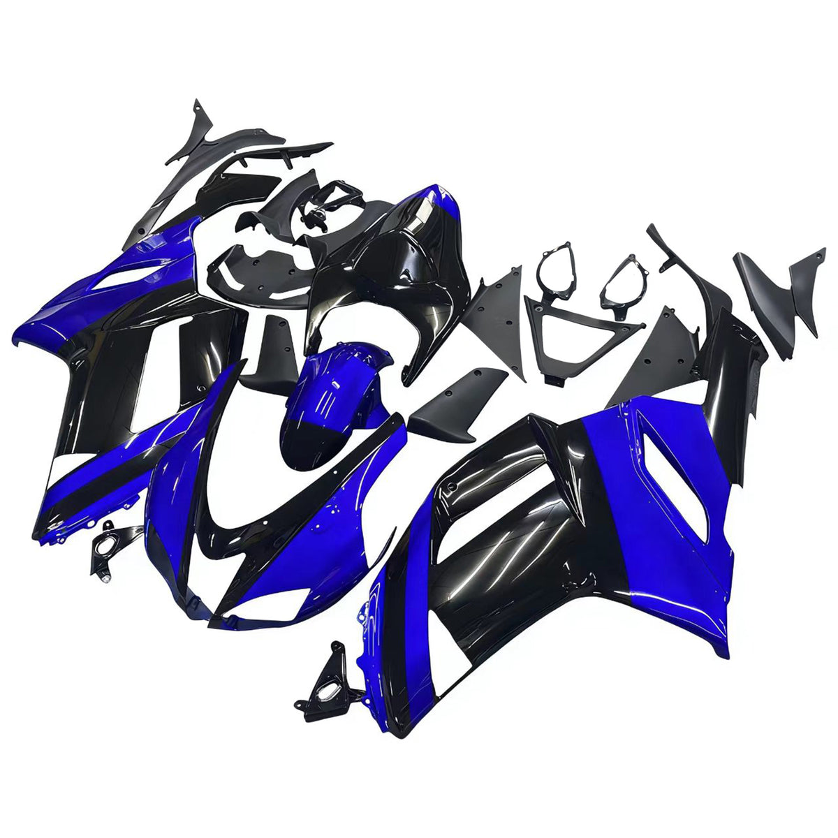 Amotopart 2007–2008 Kawasaki ZX-6R 636 Blau Schwarz Weiß Verkleidungsset