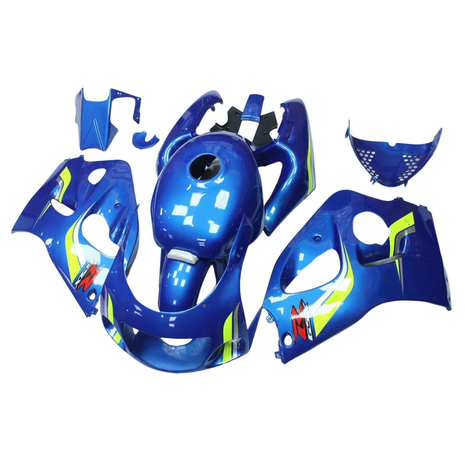 Amotopart Suzuki GSXR600 1996-2000 GSXR750 1996-1999 Kit de carenado azul y amarillo Style3