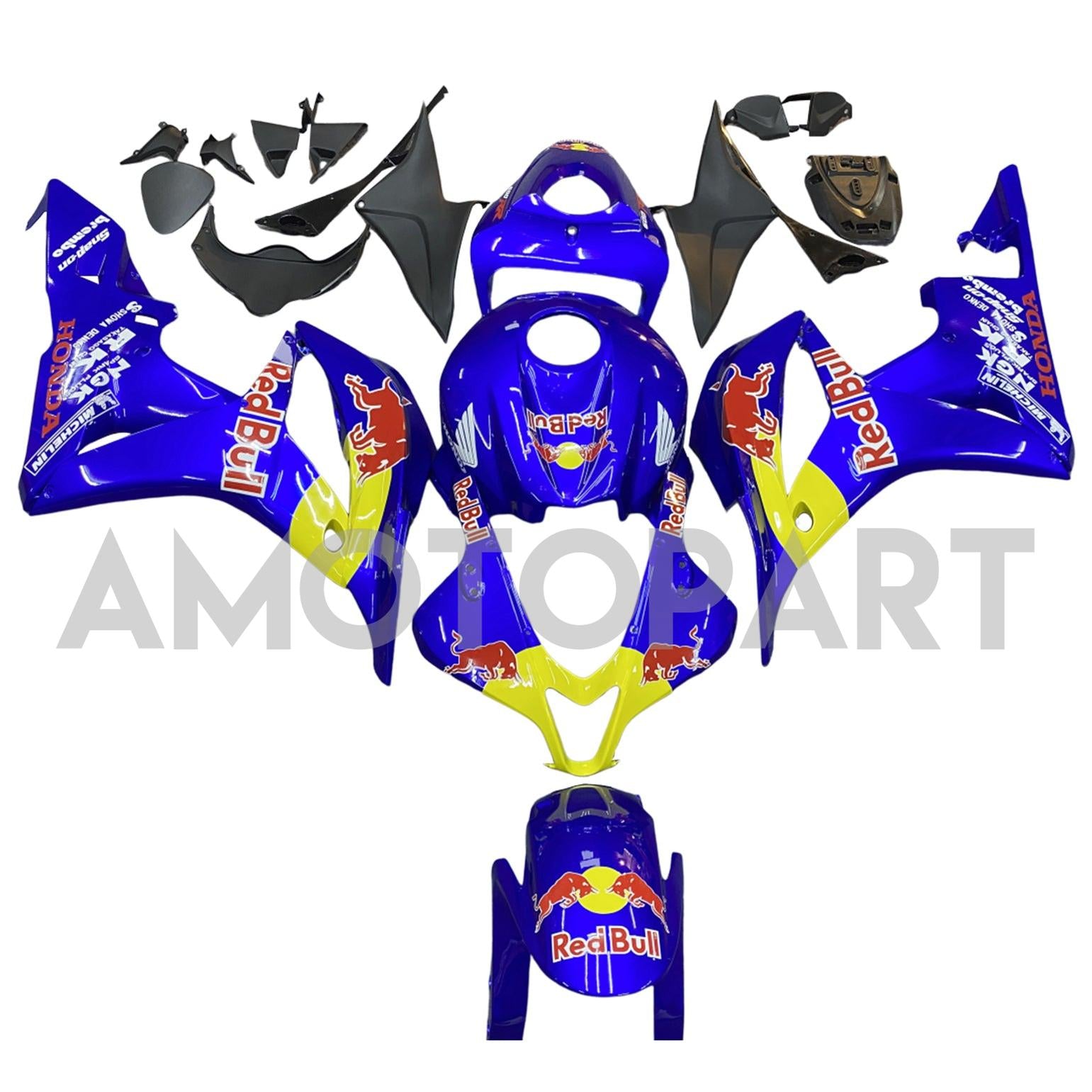 Amotopart 2007-2008 Honda CBR600RR Blue Yellow Fairing Kit