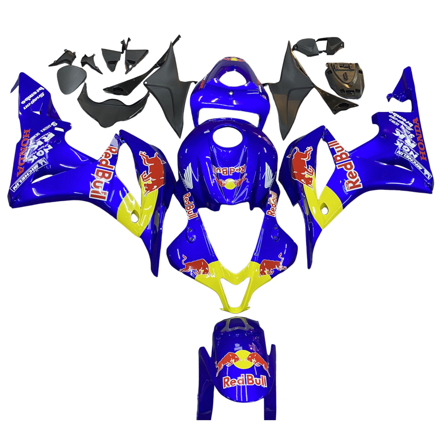 Amotopart 2007-2008 Honda CBR600RR Kit de carénage jaune bleu