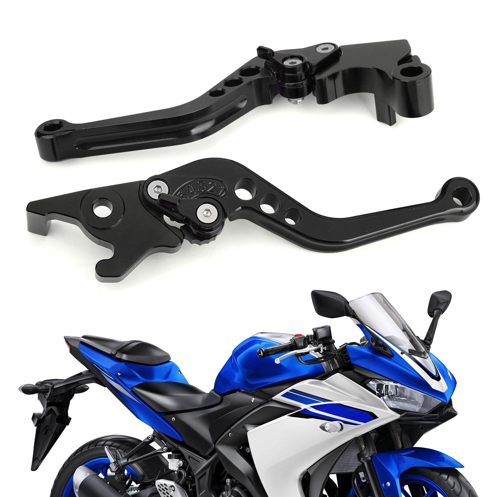 ヤマハ 15-17 YZF R3 MT 03 25 & 14-17 YZF R25 ブレーキ クラッチ レバー シルバー