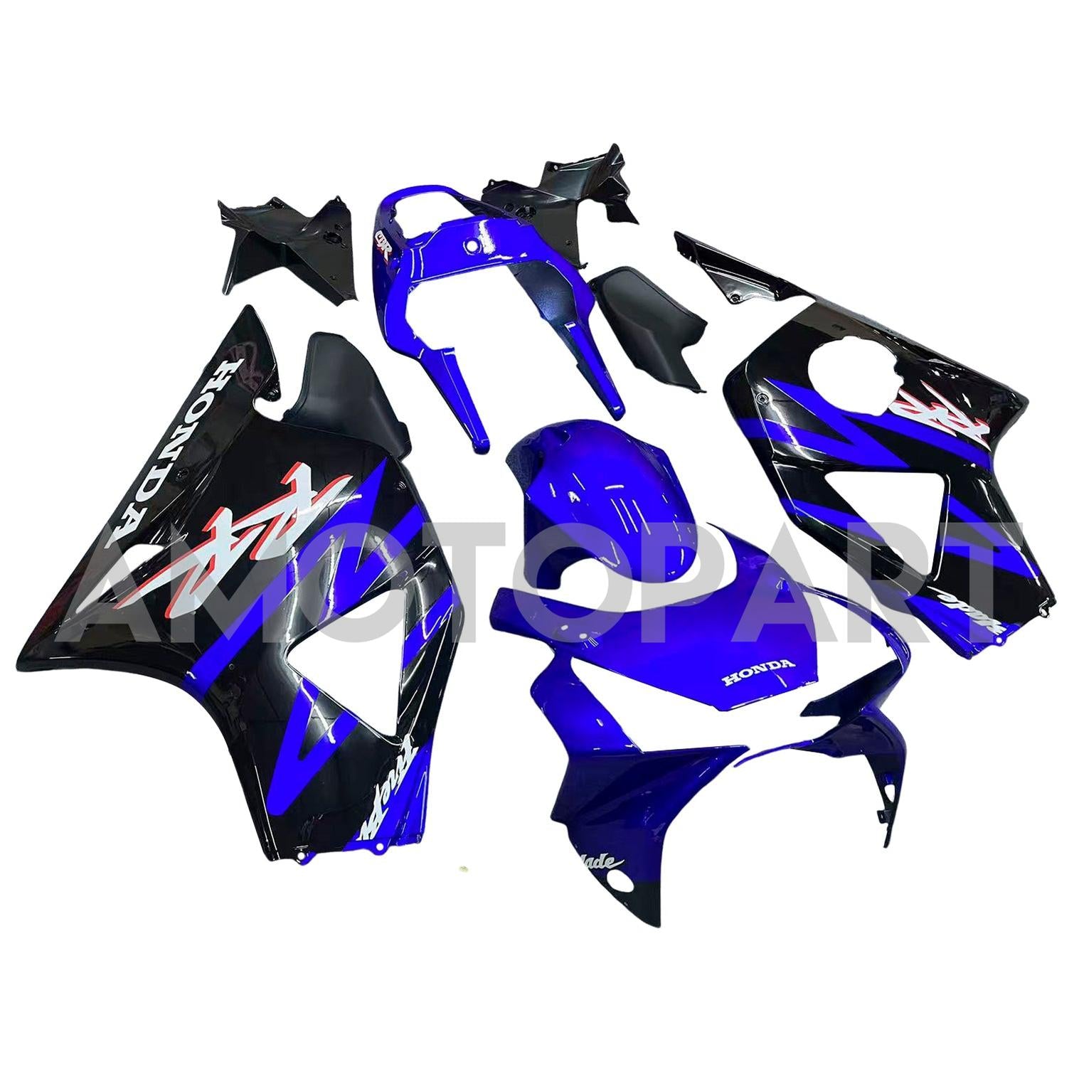Amotopart 2002-2003 Honda CBR954 Glossy Blue Black Fairing Kit