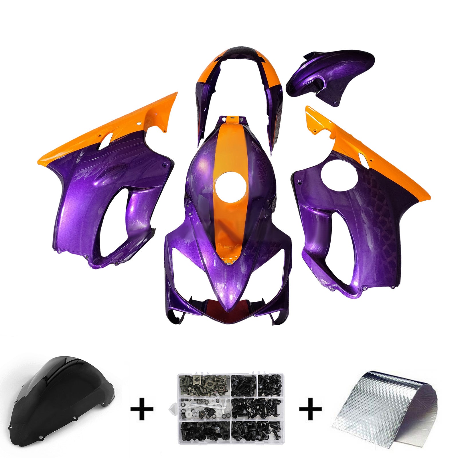 Amotopart 2004-2007 Honda CBR600 F4i Purple Orange Fairing Kit